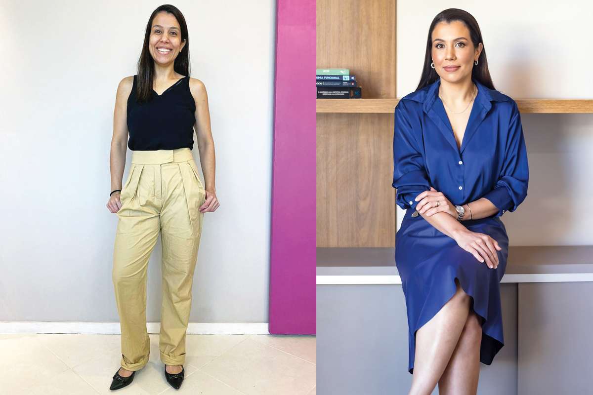 Antes e depois da médica Clarissa Gobetti, que contratou o serviço de Reposicionamento de Imagem de Evelyn Pinot