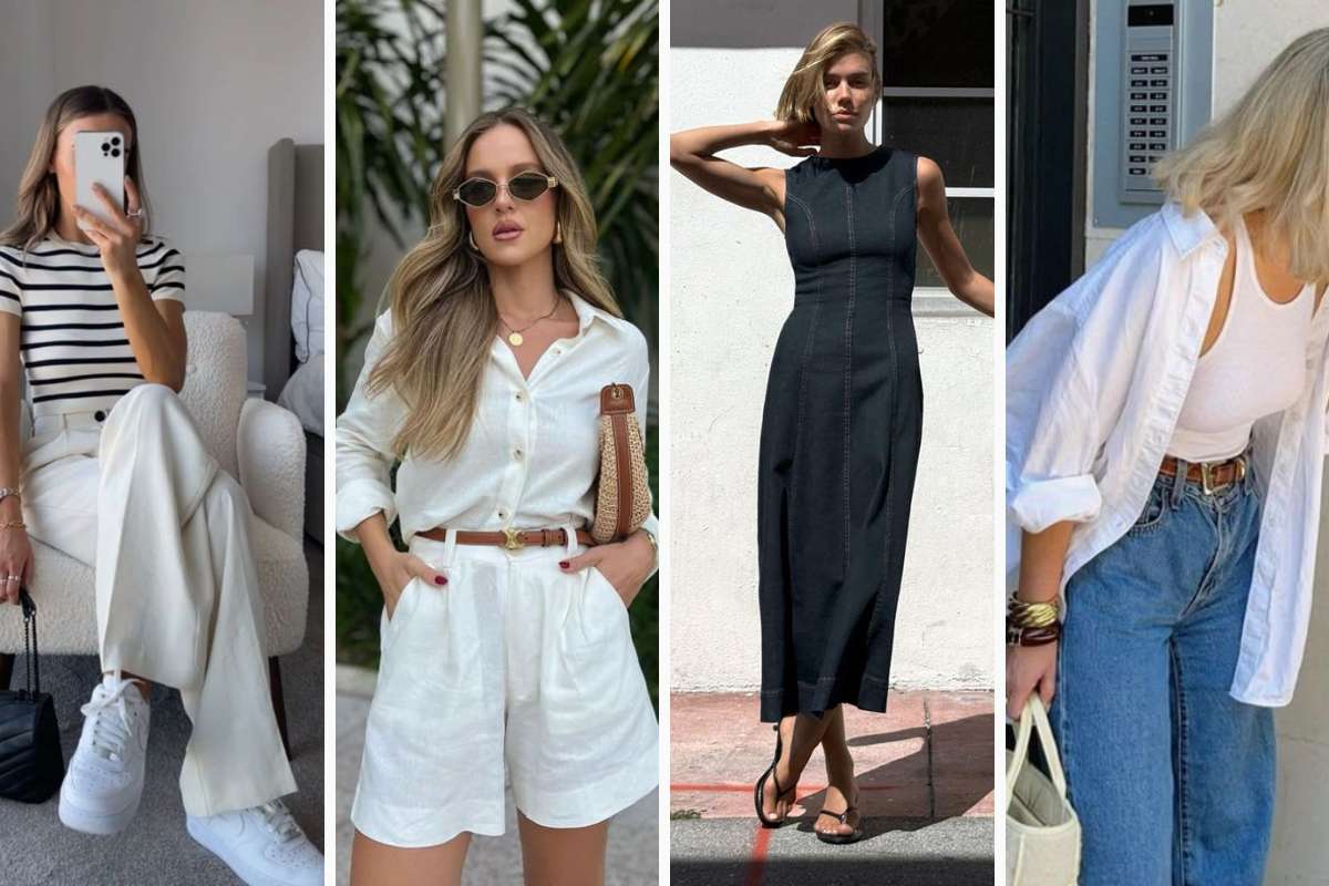 Looks fáceis de combinar, práticos e confortáveis são mandatórios no guarda-roupa de toda clean girl. Imagem: Pinterest