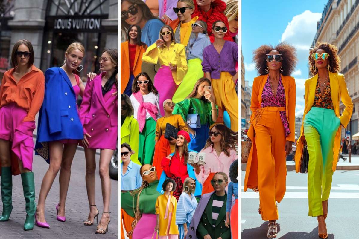 O Dopamine Dressing é a moda que desperta alegria! Cores vibrantes estimulam a dopamina, neurotransmissor do prazer, elevando o humor e a autoestima. Imagem: Pinterest