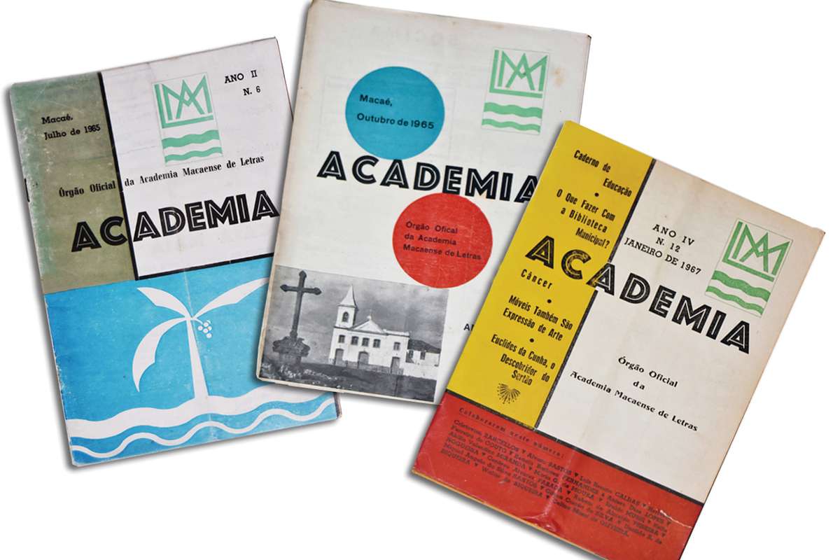 Exemplares das revistas editadas pela AML na década de 1960, período em que a academia estava ativa e pulsante no cenário cultural macaense.