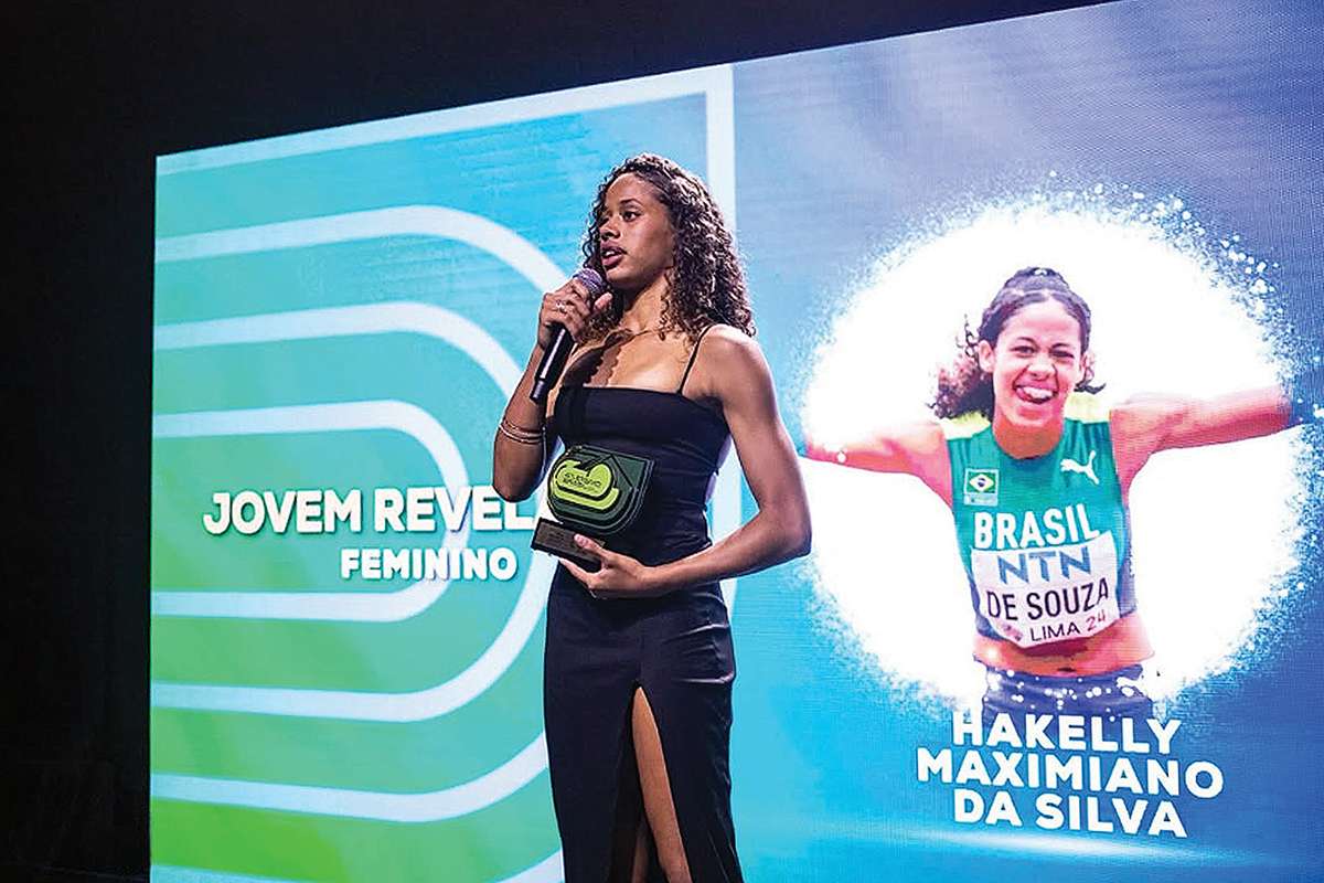 Hakelly Maximiano foi premiada como a “Revelação do Atletismo do Brasil” em 2024, eleita por um júri especializado.