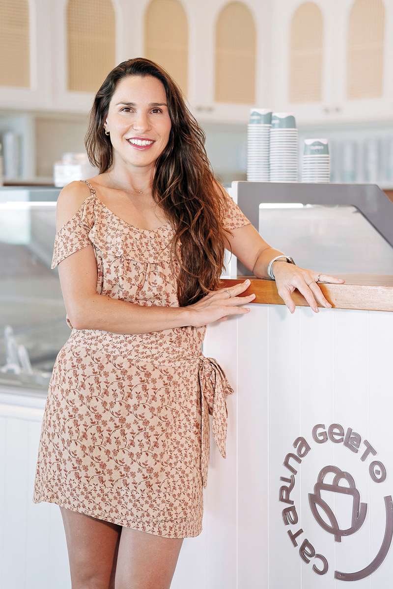 Patrícia Portugal criou a Catarina Gelato a partir da sua memória afetiva do gelato e das sobremesas deliciosas feitas pela sua avó. O nome Catarina foi uma homenagem ao seu estado de orgiem, Santa Catarina. (Foto Gustavo Vitorino)