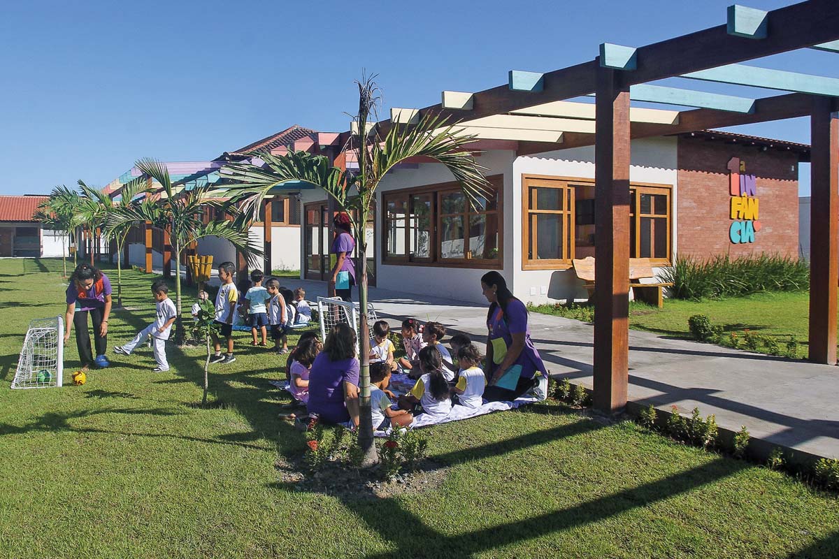 A nova sede da Creche 1ª Infância fica no Sol Y Mar e foi projetada para atender crianças de 2 a 7 anos, com o diferencial de ter uma grande área livre. (Foto Alle Tavares)